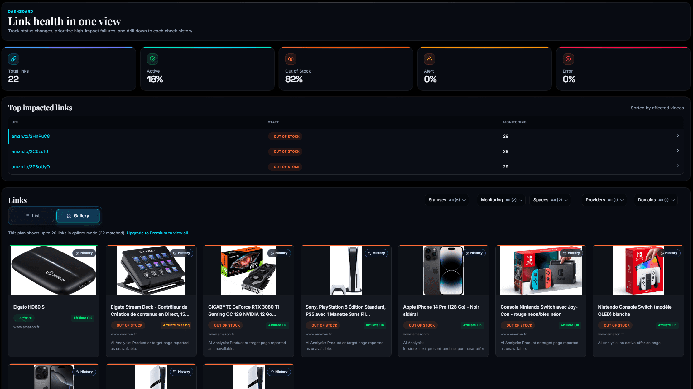 LinksWatcher Dashboard